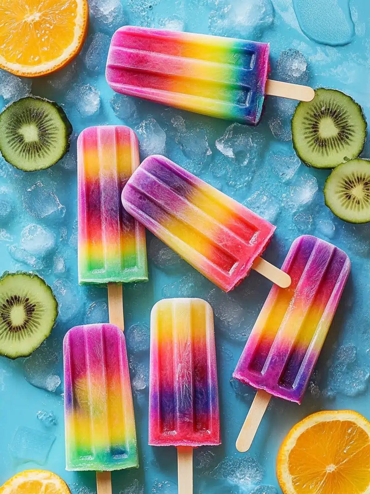 Vibrant Rainbow Popsicles: Refreshing Summer Delight at Home 3 Rainbow Popsicles