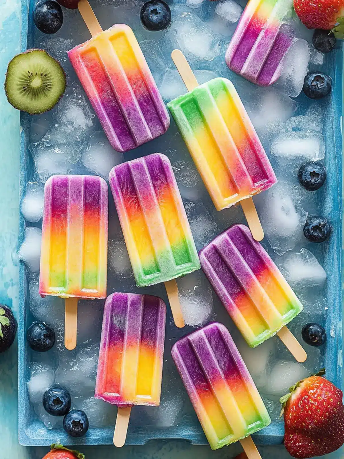Vibrant Rainbow Popsicles: Refreshing Summer Delight at Home 5 Rainbow Popsicles