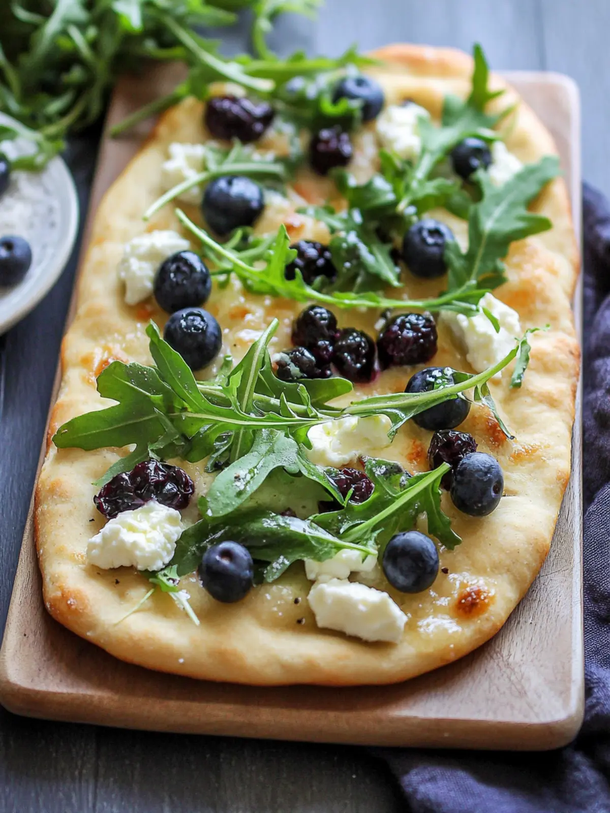 Easy Goat Cheese Flatbread with Arugula and Blueberries Bliss 5 Easy Goat Cheese Flatbread With Arugula and Blueberries
