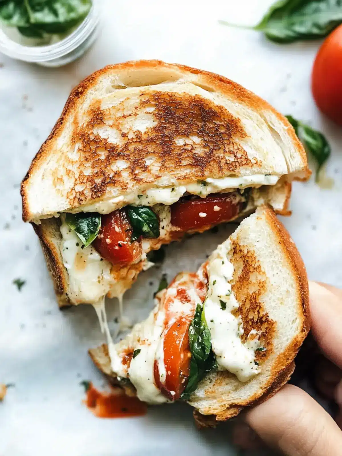 Loaded Caprese Grilled Cheese with Garlic Butter Bliss 2 Loaded Caprese Grilled Cheese