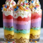 Colorful Rainbow No-Bake Cheesecake Parfaits to Wow Your Guests 6 Rainbow No-Bake Cheesecake Parfaits