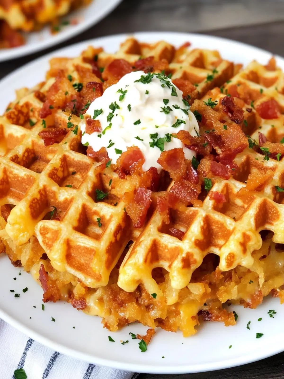 Bacon and Cheese Loaded Hashbrown Waffles for Weekend Brunch 3 Bacon and Cheese Loaded Hashbrown Waffles