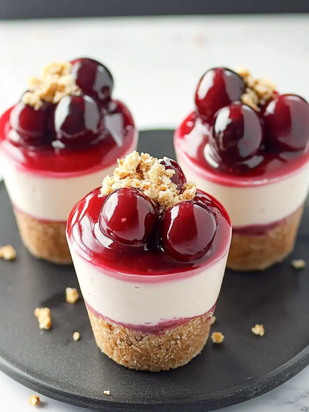 Cherry Cheesecake Cups: Easy No-Bake Delight for Any Occasion 3 Cherry Cheesecake Cups (Easy No-Bake Dessert!)