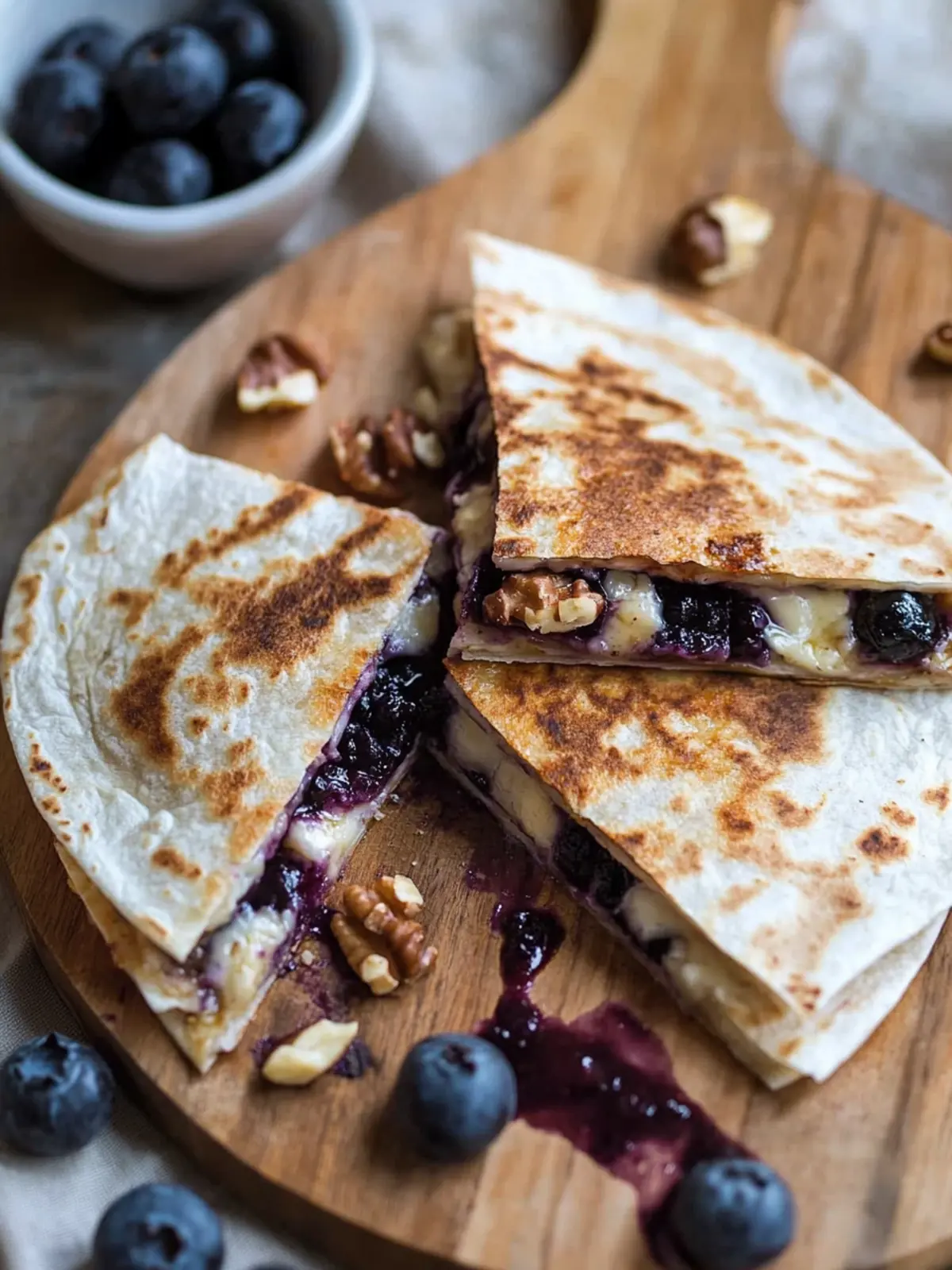 Mouthwatering Blueberry Brie Walnut Quesadilla Delight 3 Blueberry Brie Walnut Quesadilla