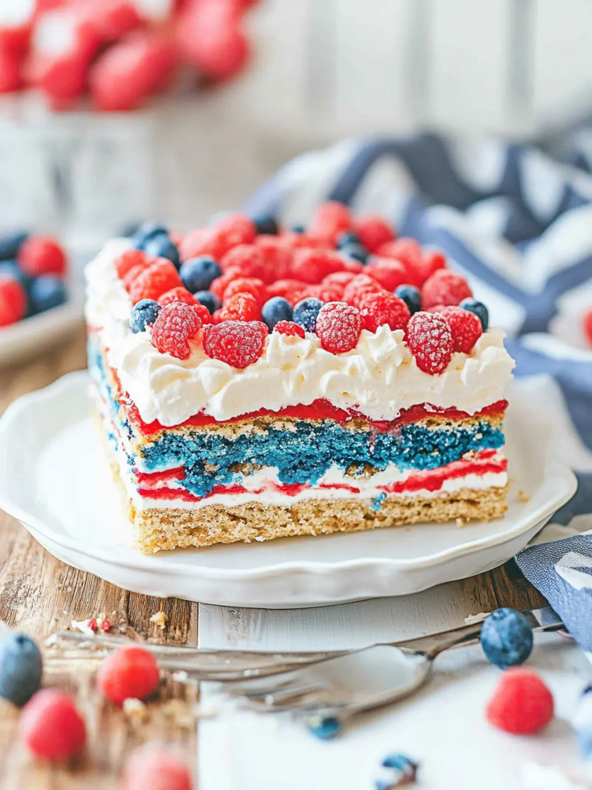 No-Bake Red, White and Blue Icebox Cake for Summer Bliss 5 No-Bake Red, White and Blue Icebox Cake