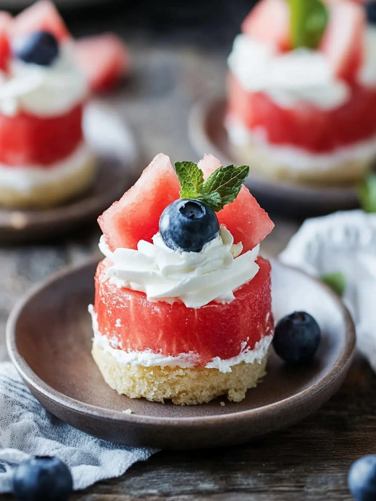 Delightful Mini Watermelon Cakes: Your No-Bake Summer Treat 3 Mini Watermelon Cakes