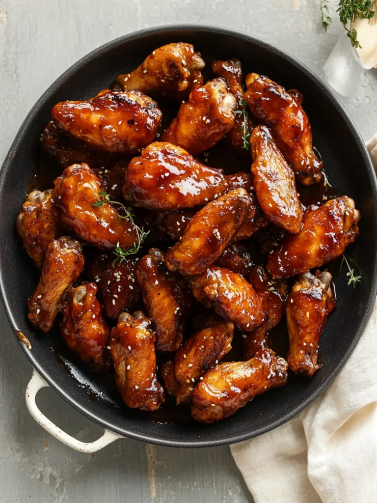 Sticky Peach Chicken Wings
