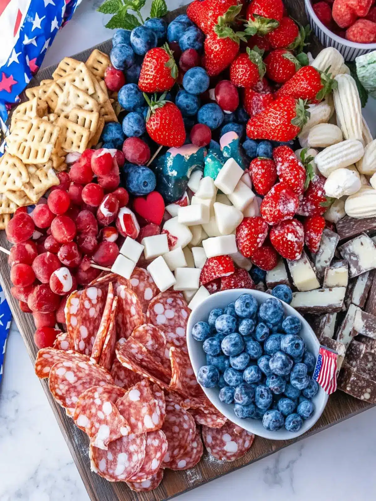 Create a Stunning 4th of July Sweet Charcuterie Board Effortlessly 4 4th of July Sweet Charcuterie Board