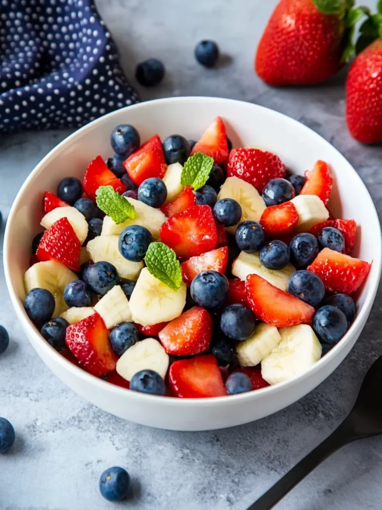 Simple Red White and Blue Fruit Salad