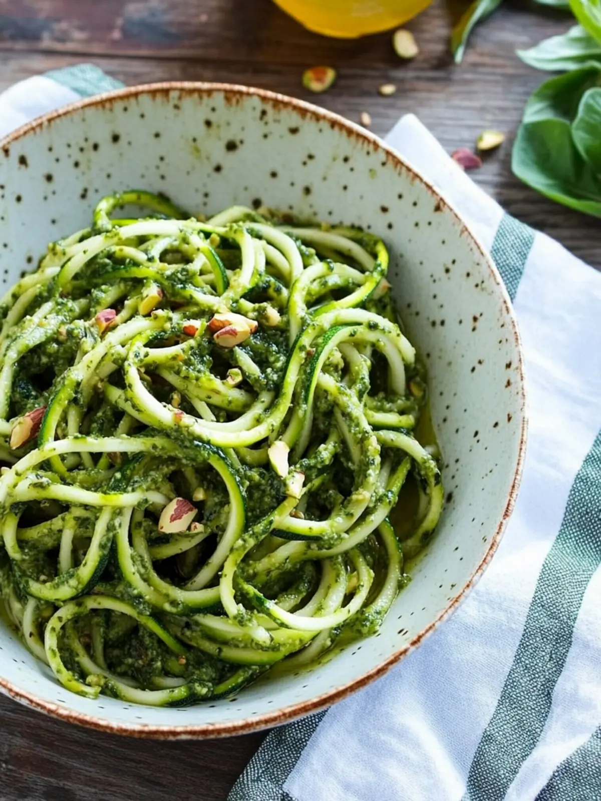 Zucchini Noodles with Pistachio Pesto in Just 15 Minutes 4 Zucchini Noodles with Pistachio Pesto