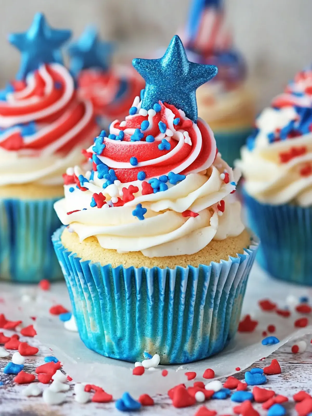 Red White and Blue Cupcakes for a Festive July 4th Bash 5 Red White and Blue Cupcakes (July 4th Cupcakes)