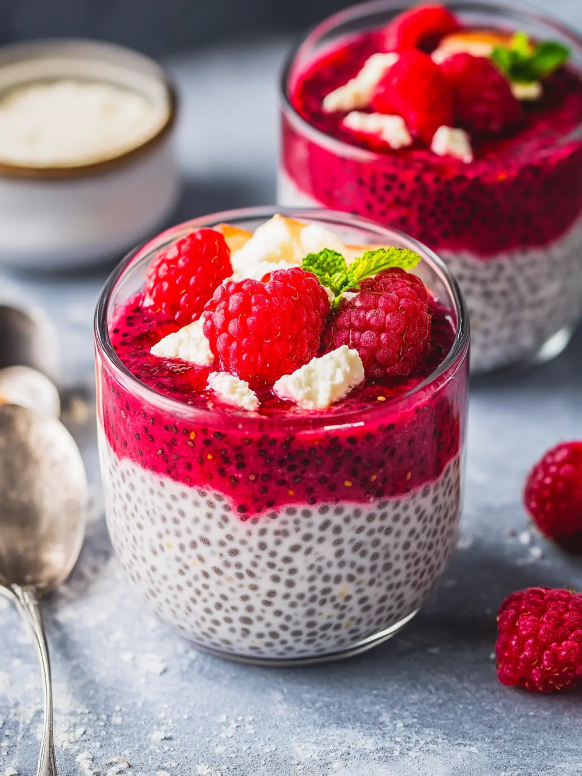Creamy Raspberry Chia Pudding with Cottage Cheese Delight 4 Raspberry Chia Pudding with Cottage Cheese
