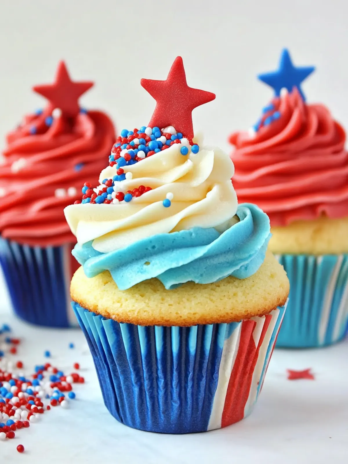 Red White and Blue Cupcakes for a Festive July 4th Bash 4 Red White and Blue Cupcakes (July 4th Cupcakes)