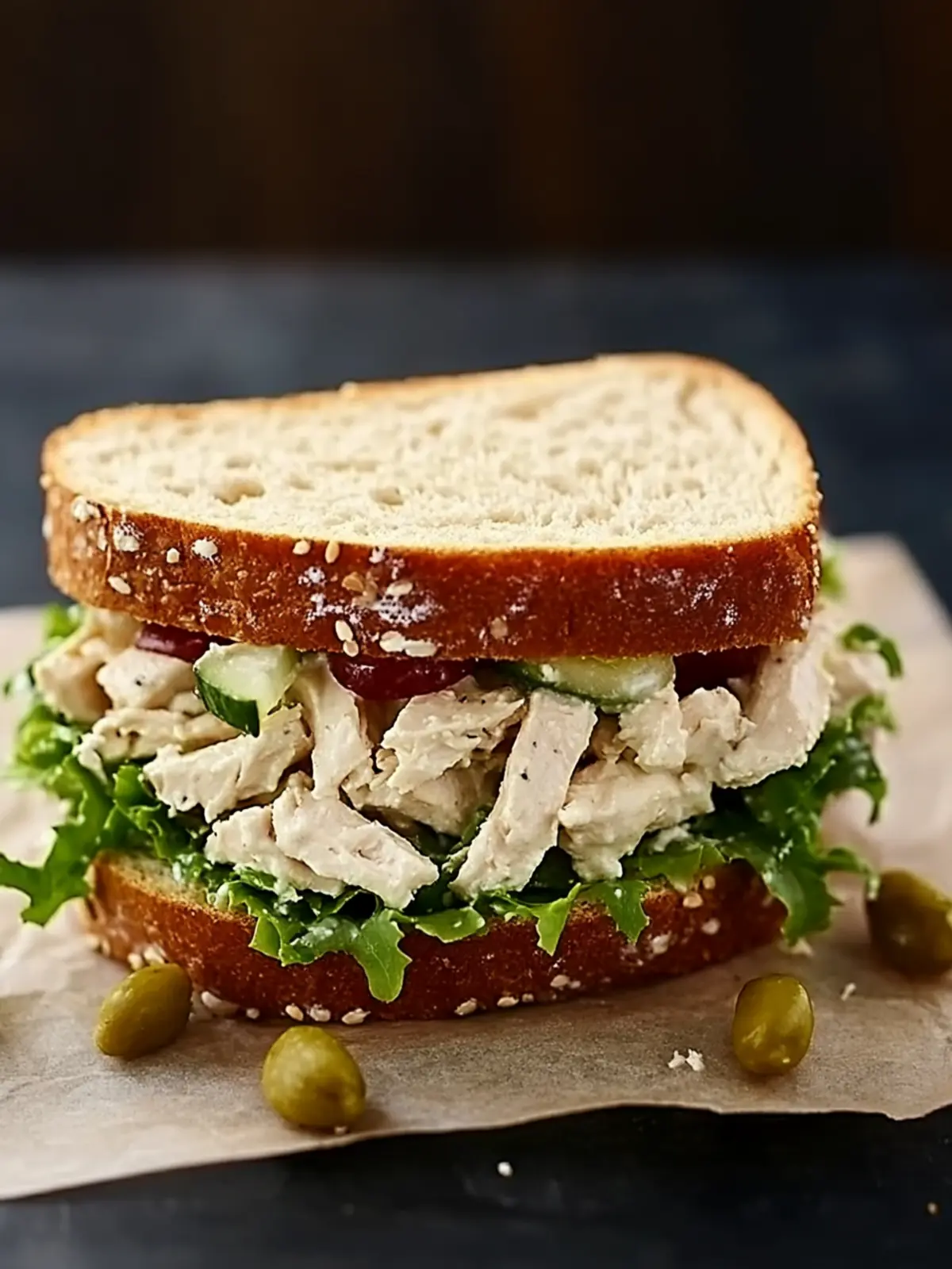 Delicious IC-Friendly Chicken Salad Sandwich with Blueberries 2 Chicken Salad Sandwich