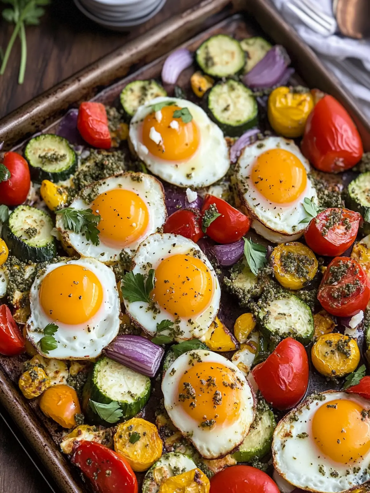 Za'atar Sheet Pan Vegetables and Eggs for a Simple Brunch Delight 3 Za'atar Sheet Pan Vegetables and Eggs