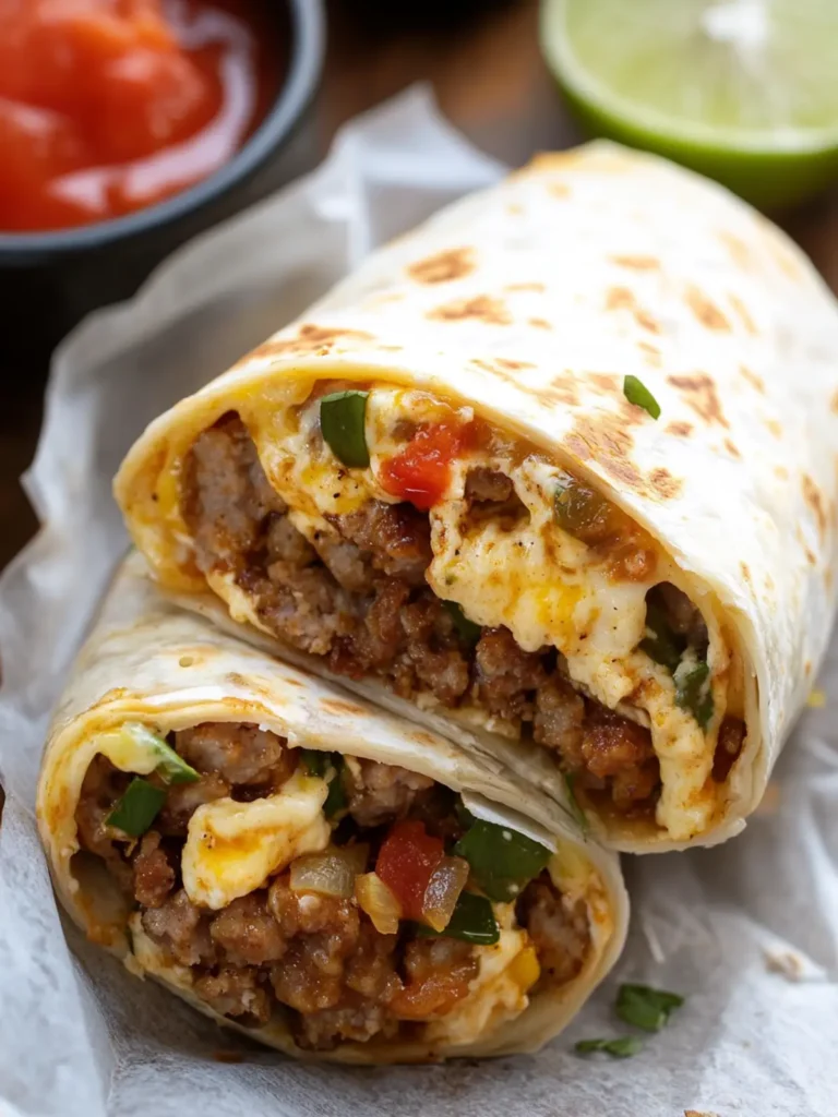 Homemade Sausage Breakfast Burrito