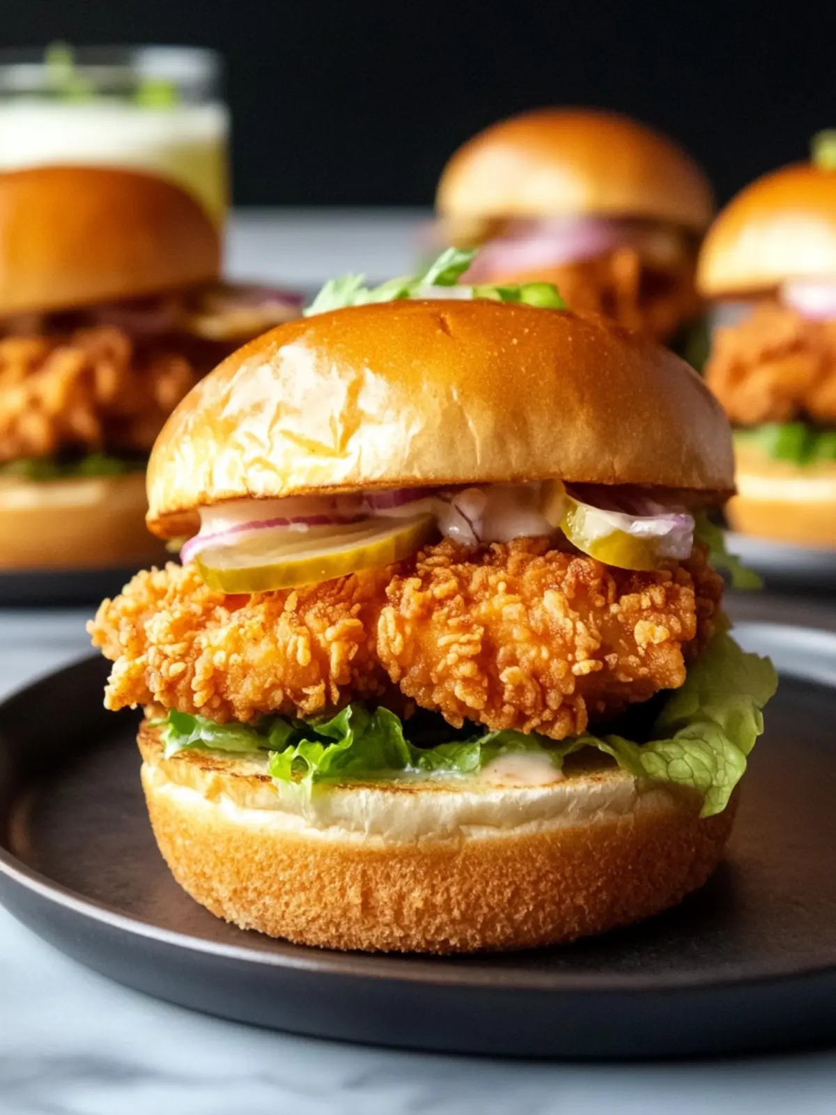 Fried Chicken Sliders with Spicy Sriracha Aioli Magic 2 Fried Chicken Sliders