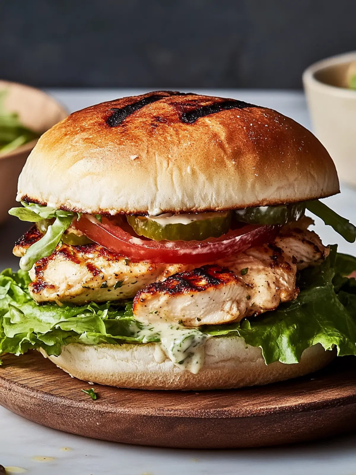 Ultimate Grilled Chicken Sandwich With Caesar-ish Dressing Delight 2 Grilled Chicken Sandwich With Caesar-ish Dressing