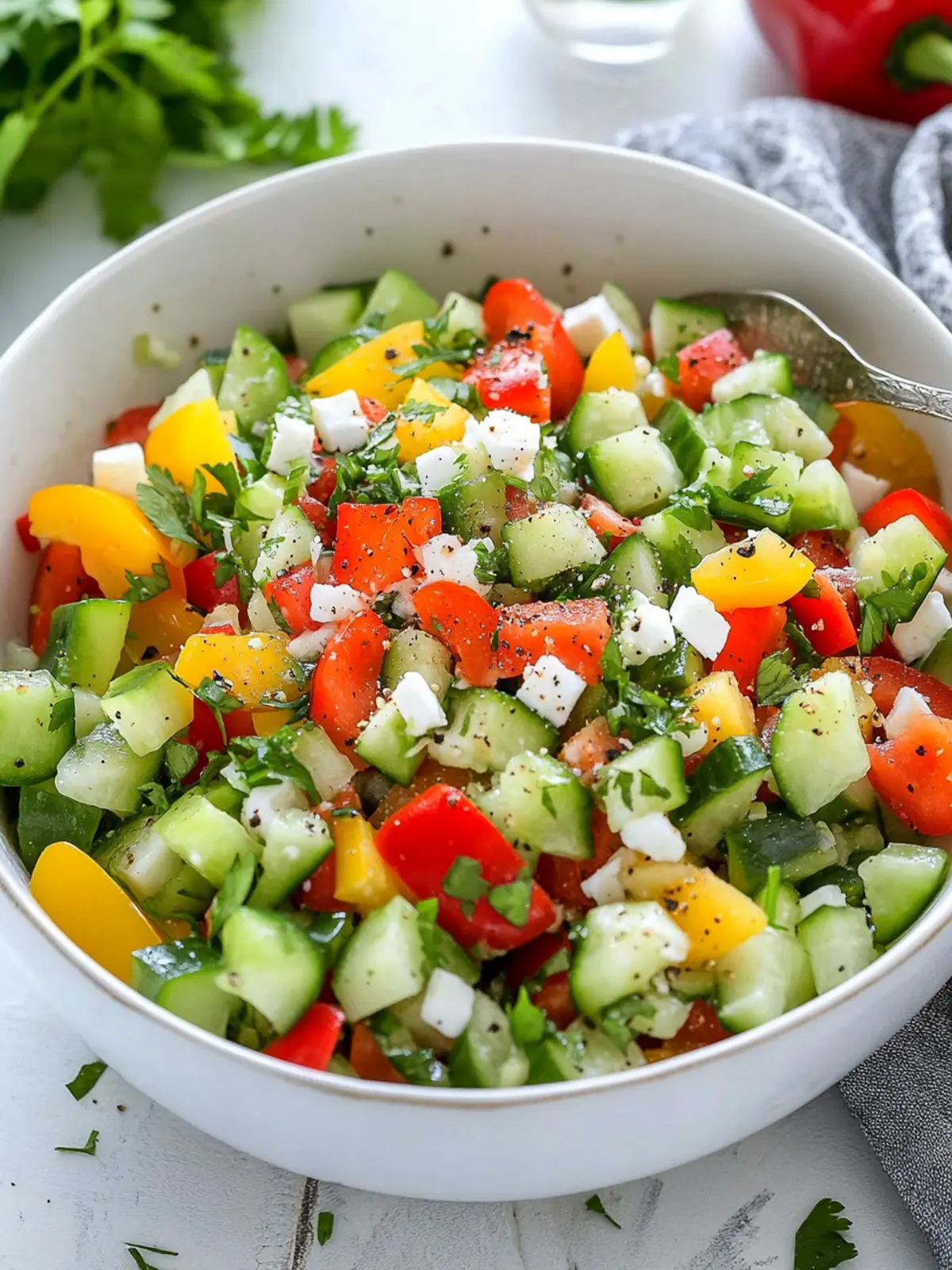 Mediterranean-Style Cucumber and Bell Pepper Salad Bliss 3 Mediterranean-Style Cucumber and Bell Pepper Salad