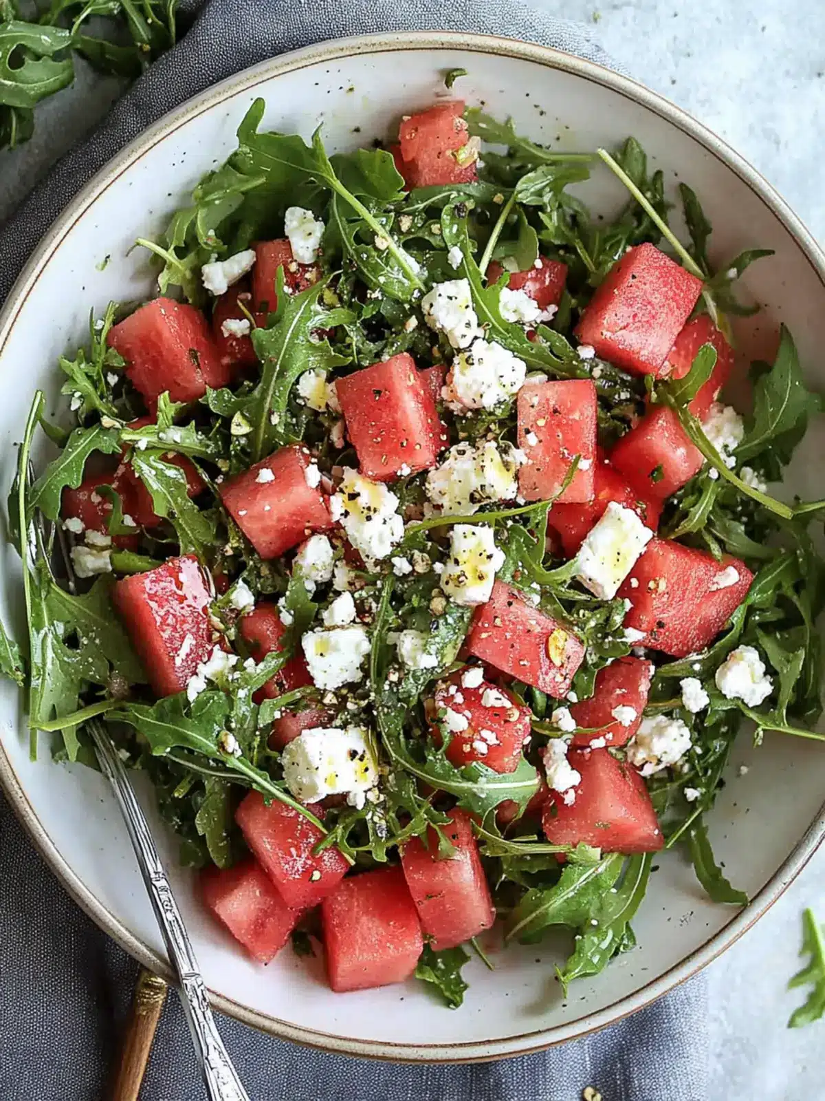 Refreshing Watermelon Arugula Salad with Feta for Summer Bliss 3 Watermelon Arugula Salad with Feta