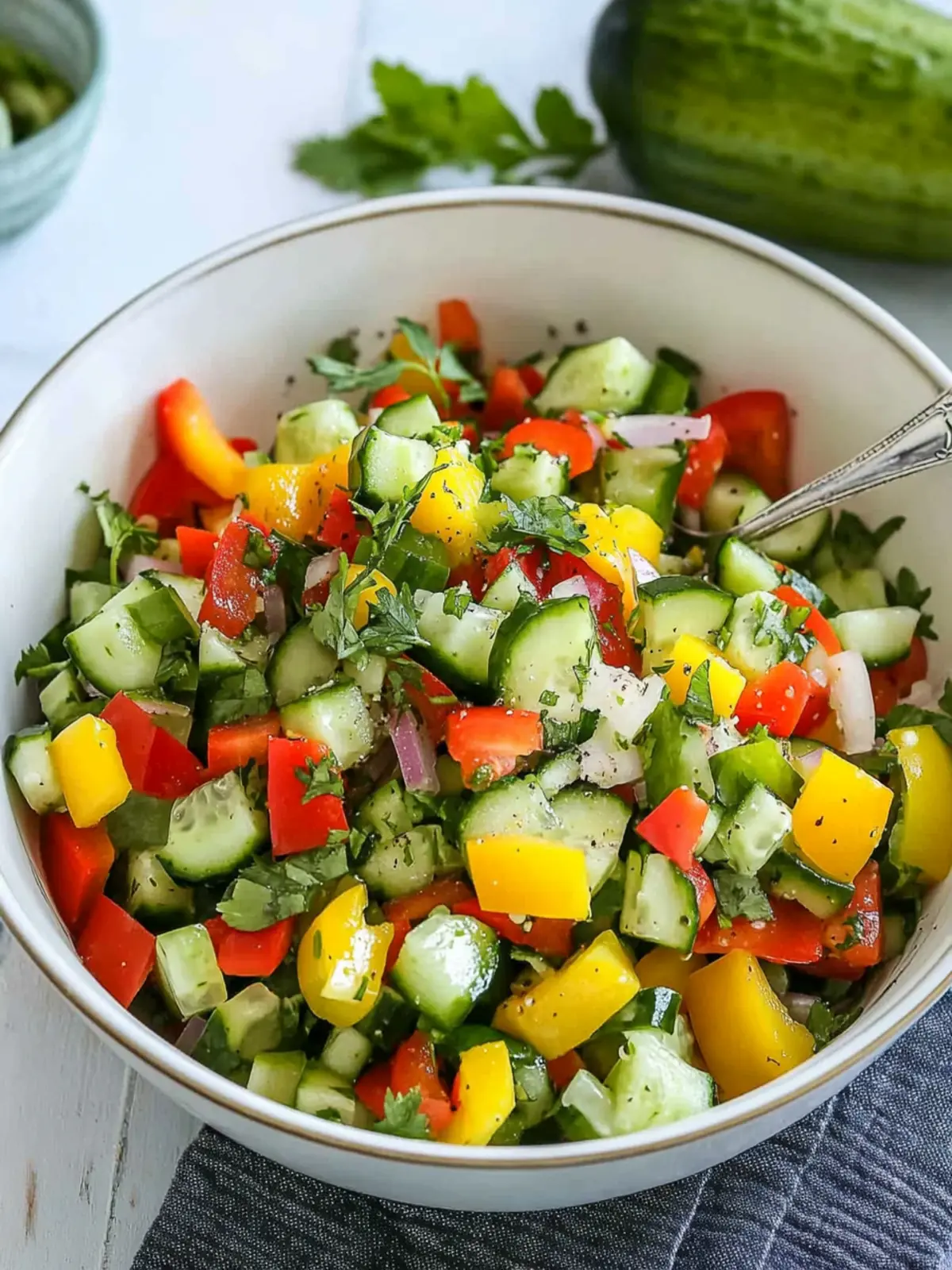 Mediterranean-Style Cucumber and Bell Pepper Salad Bliss 4 Mediterranean-Style Cucumber and Bell Pepper Salad
