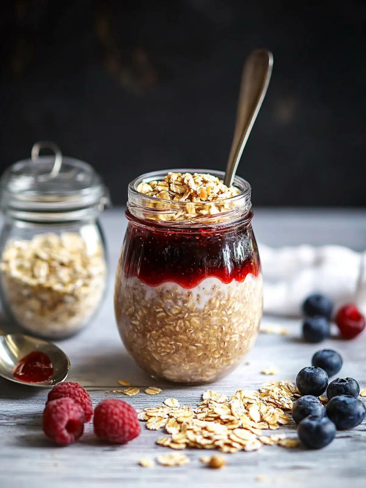 Peanut Butter and Jelly Overnight Oats: A Delicious Morning Boost 2 Peanut Butter and Jelly Overnight Oats