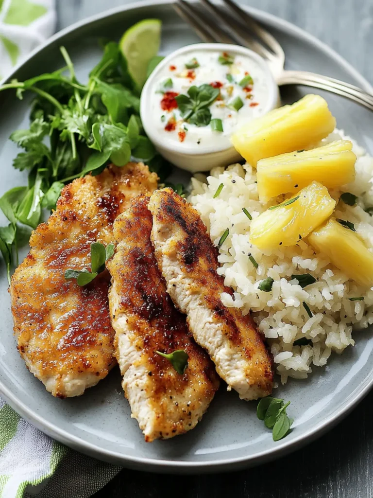 Baked Chicken Cutlets with Pineapple Rice