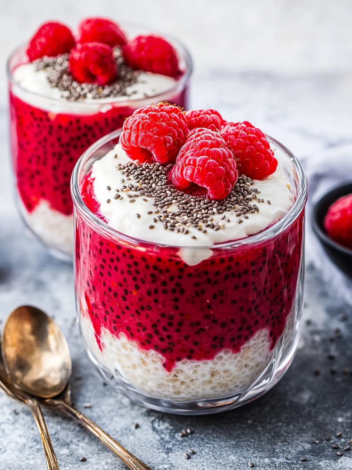 Creamy Raspberry Chia Pudding with Cottage Cheese Delight 3 Raspberry Chia Pudding with Cottage Cheese