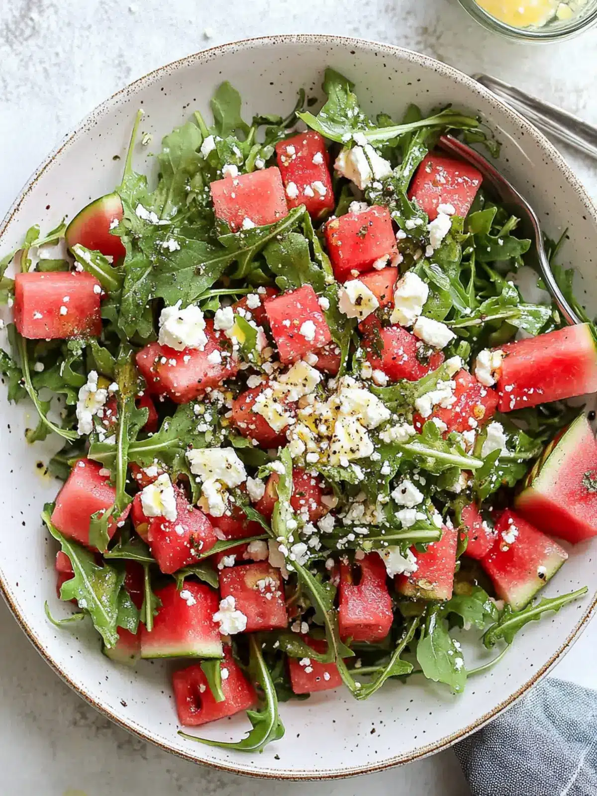 Refreshing Watermelon Arugula Salad with Feta for Summer Bliss 4 Watermelon Arugula Salad with Feta