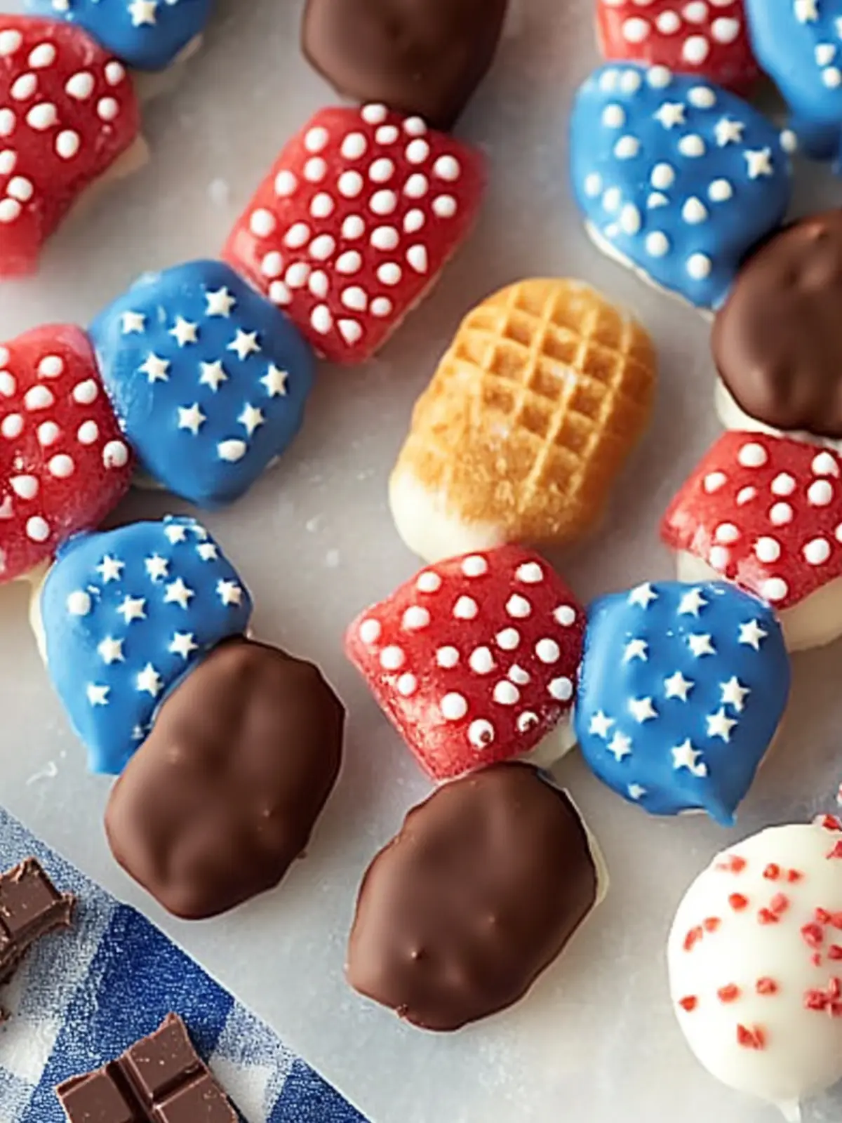 Red White & Blue Chocolate-Dipped Sugar Wafers for Fun Celebrations 3 Red White & Blue Chocolate-Dipped Sugar Wafers
