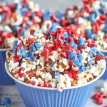 4th of July Popcorn: Sweet & Spicy Red White & Blue Delight 6 4th of July Popcorn: Red White & Blue Chocolate Firecracker Popcorn