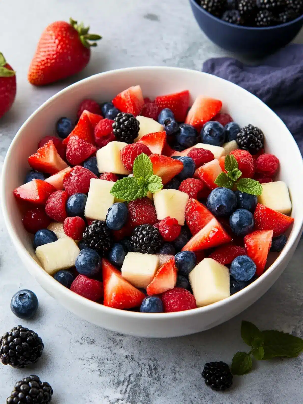 Simple Red White and Blue Fruit Salad for a Fresh Summer Treat 2 Simple Red White and Blue Fruit Salad