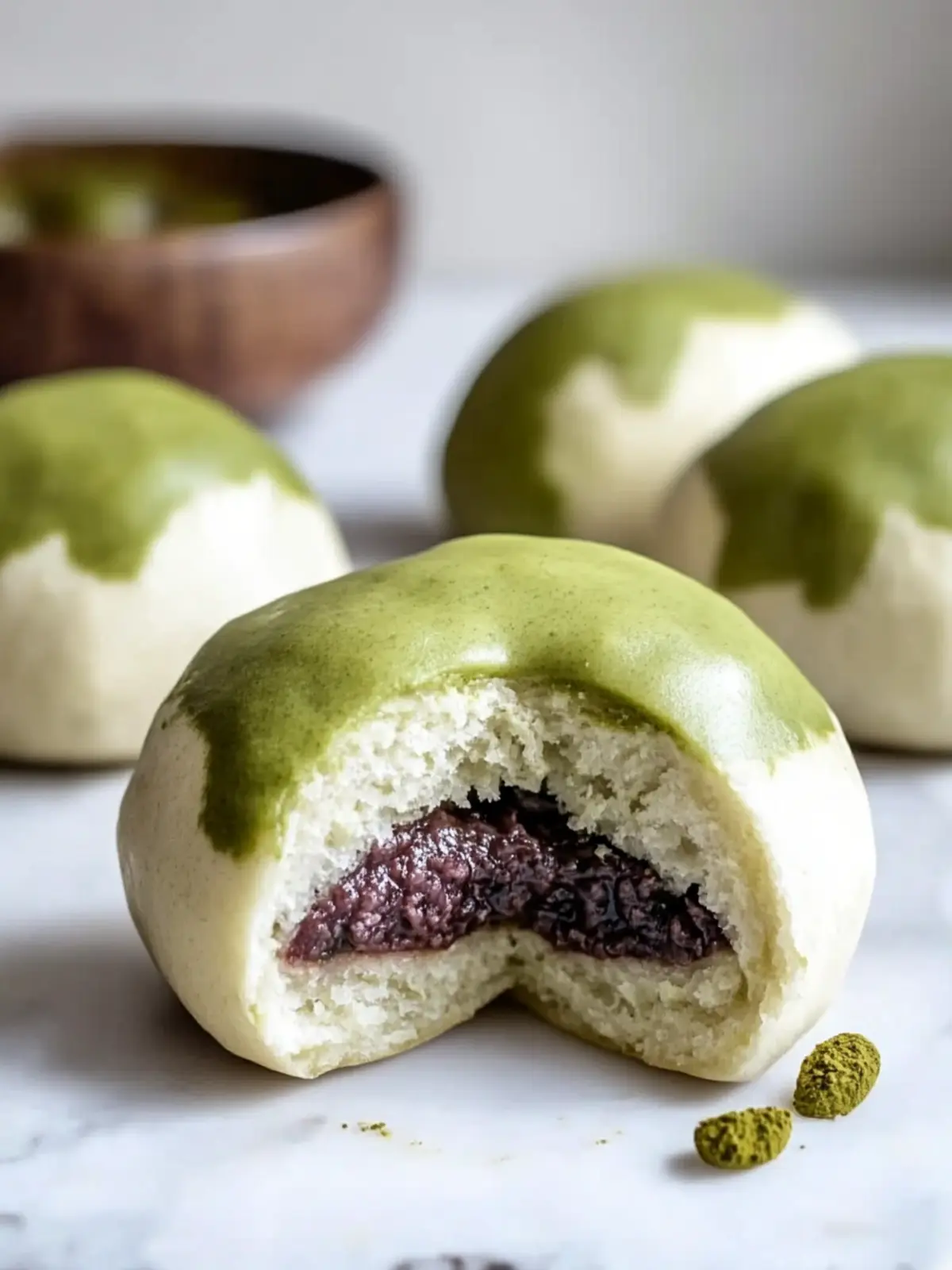 Fluffy Matcha Red Bean Buns for Your Cozy Snack Time 2 Matcha Red Bean Buns