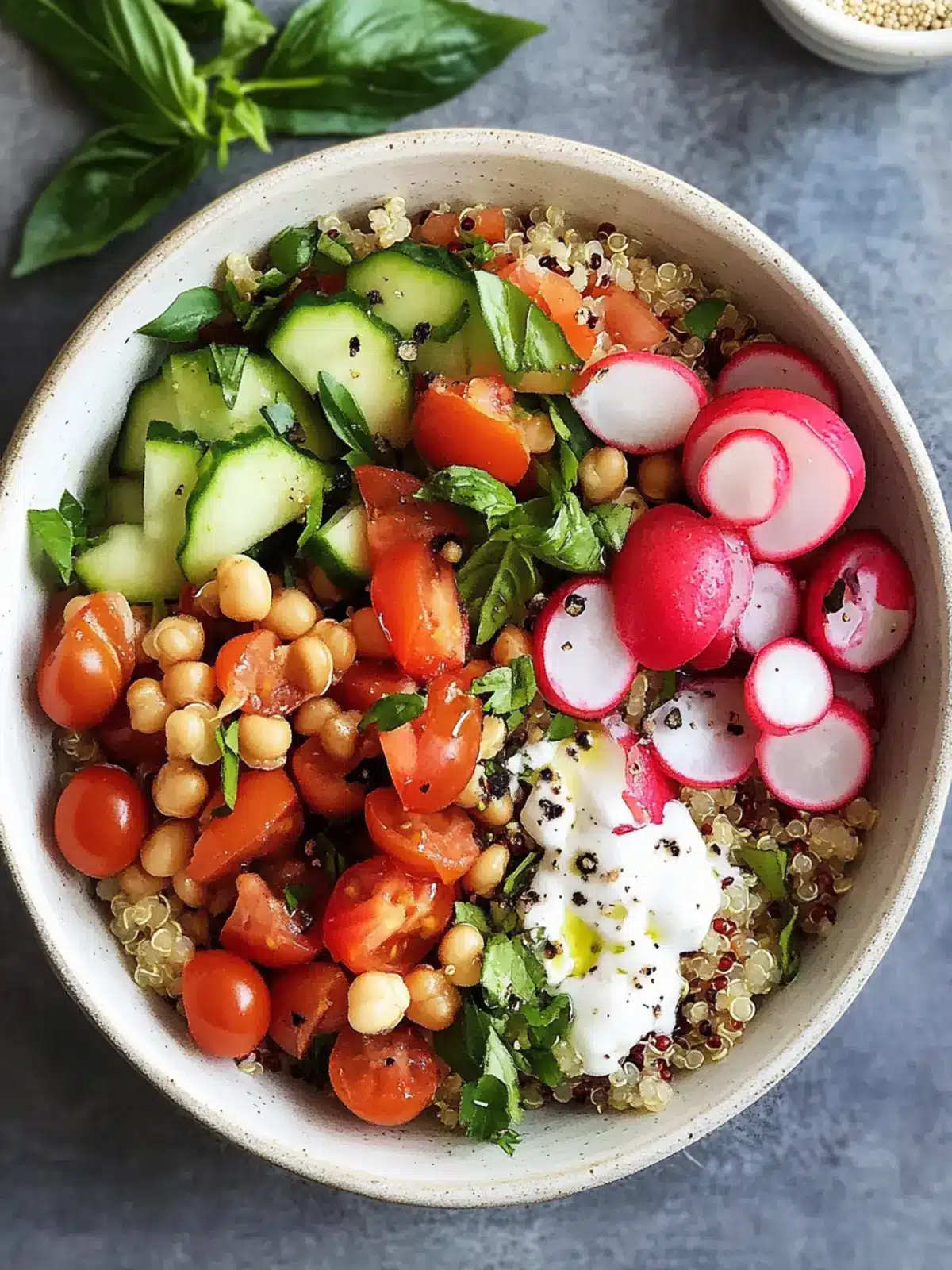 Mediterranean Quinoa Bowl with Crispy Chickpeas and Avocado 2 Mediterranean Quinoa Bowl