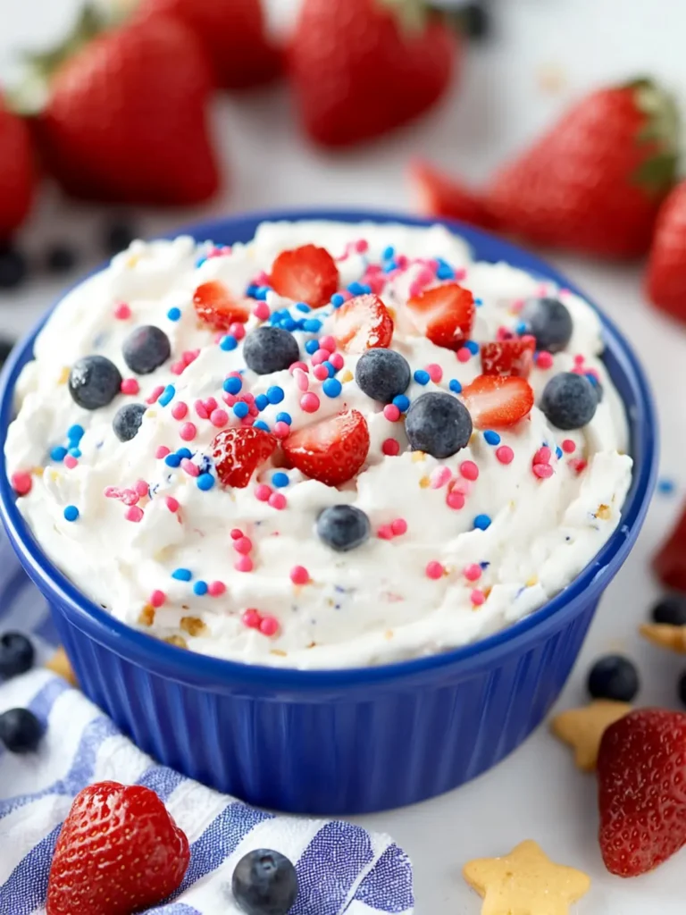 Red, White & Blue Cake Batter Dip