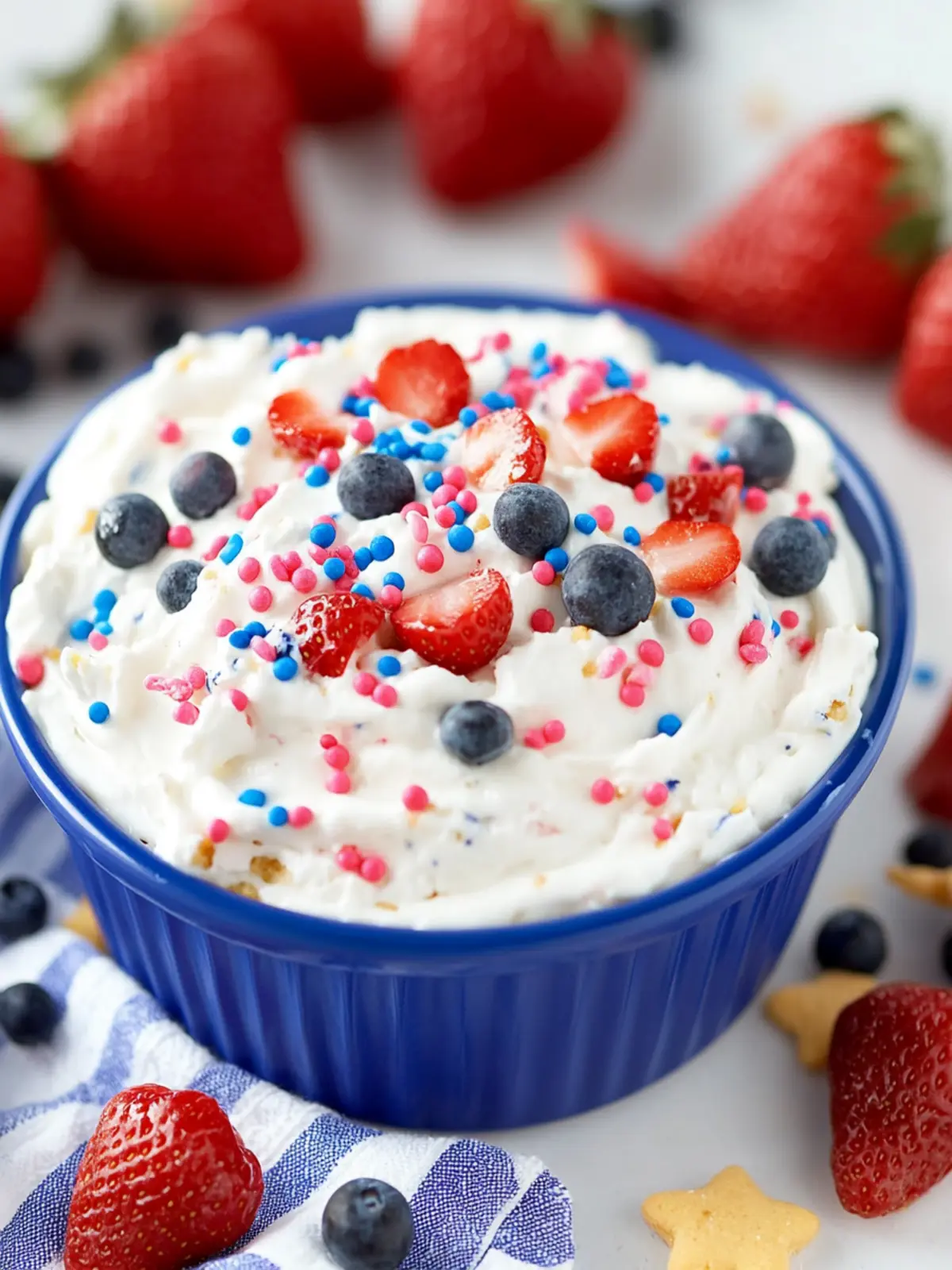 Festive Red, White & Blue Cake Batter Dip in Just 5 Minutes 5 Red, White & Blue Cake Batter Dip