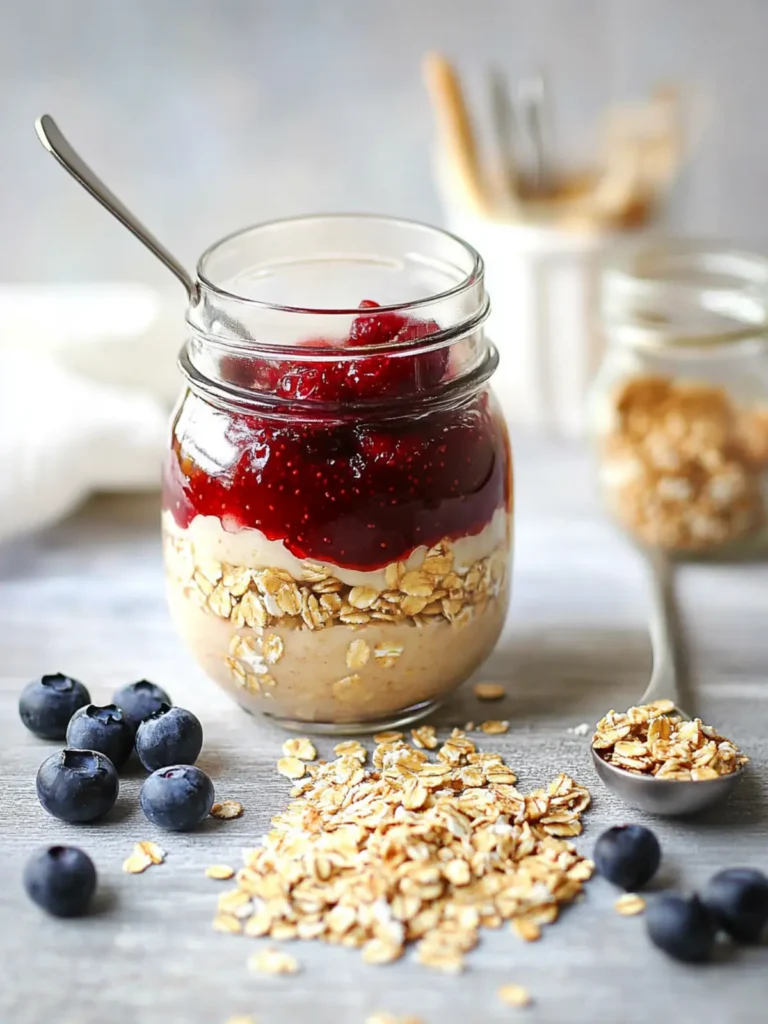 Peanut Butter and Jelly Overnight Oats