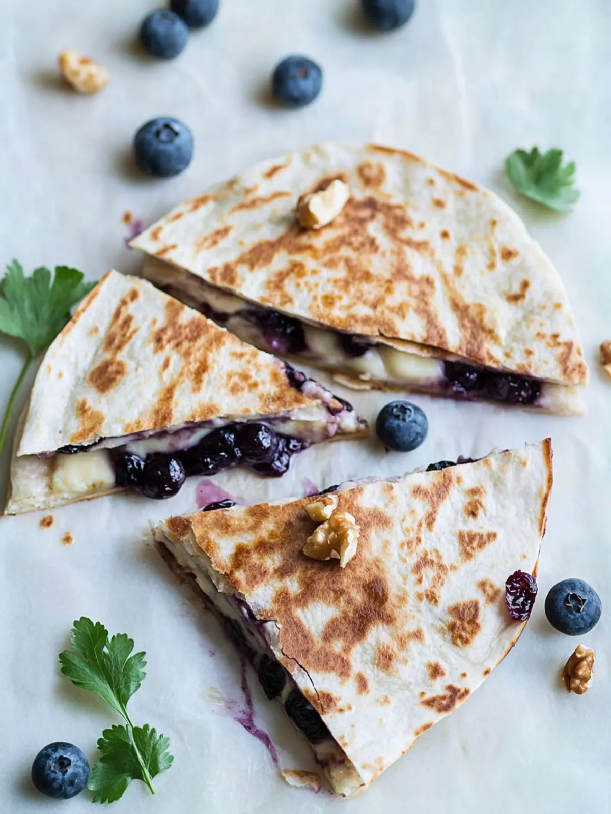 Mouthwatering Blueberry Brie Walnut Quesadilla Delight 2 Blueberry Brie Walnut Quesadilla
