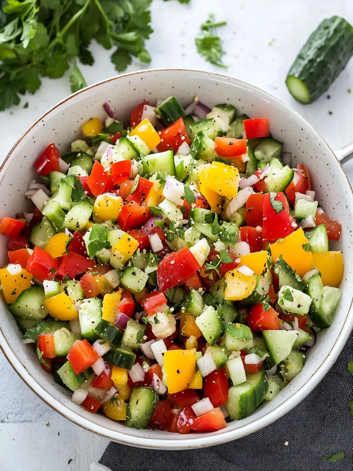 Mediterranean-Style Cucumber and Bell Pepper Salad Bliss 2 Mediterranean-Style Cucumber and Bell Pepper Salad