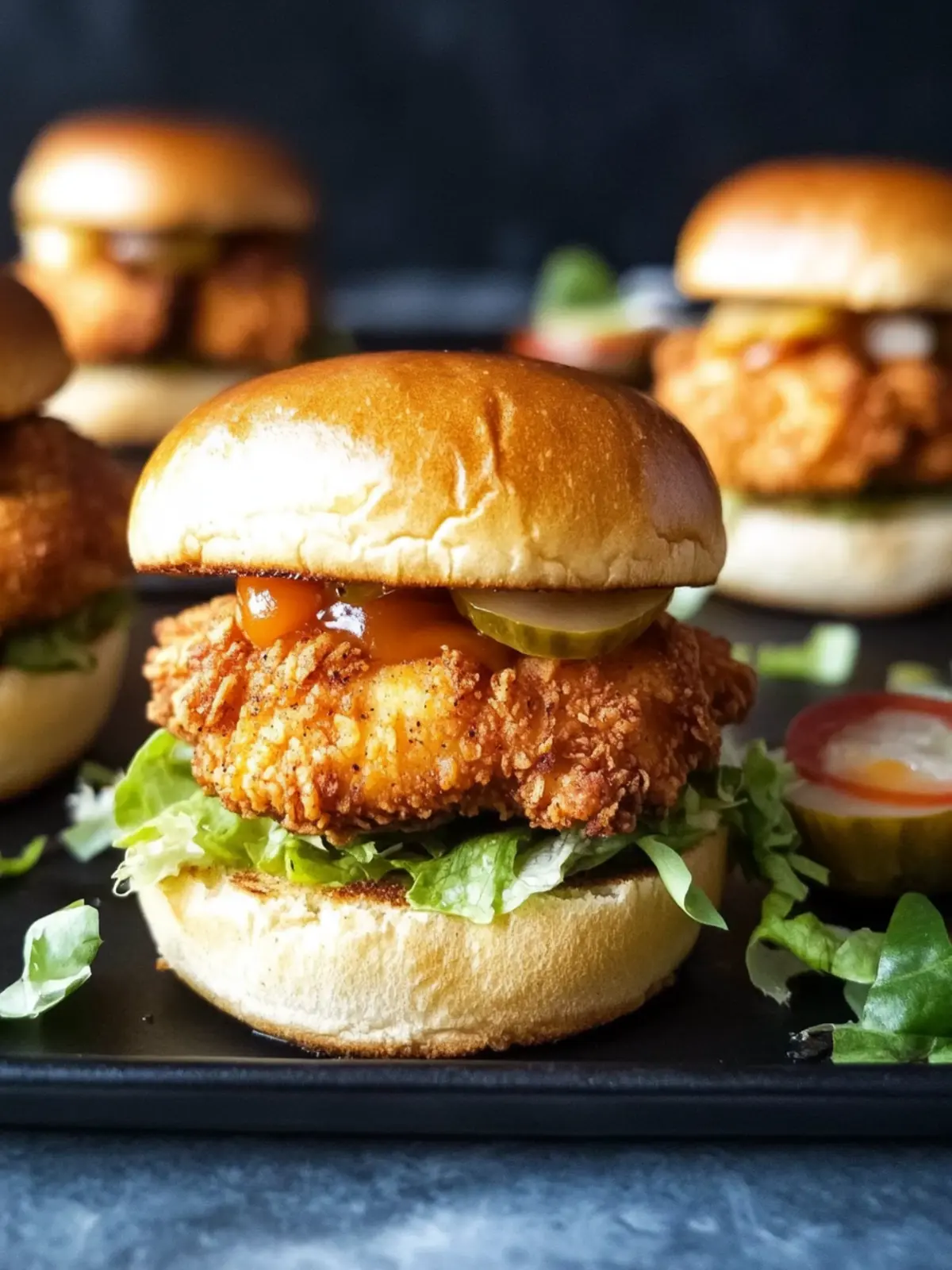 Fried Chicken Sliders with Spicy Sriracha Aioli Magic 4 Fried Chicken Sliders