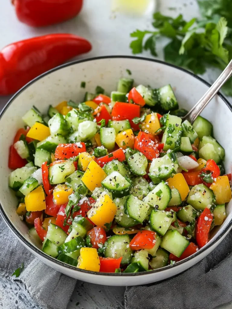 Mediterranean-Style Cucumber and Bell Pepper Salad