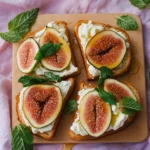 Delicious Fig and Ricotta Toast with Honey and Mint Garnish 6 Fig and Ricotta Toast with Honey and Mint Garnish