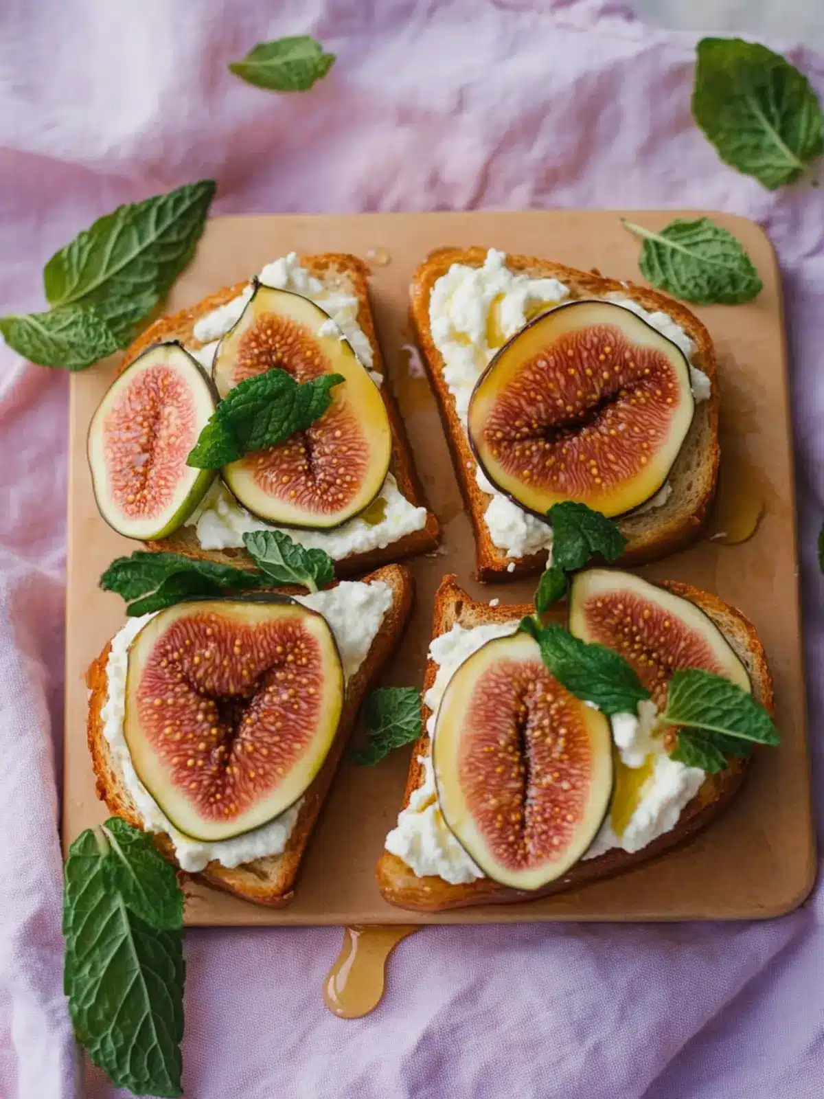 Delicious Fig and Ricotta Toast with Honey and Mint Garnish 5 Fig and Ricotta Toast with Honey and Mint Garnish