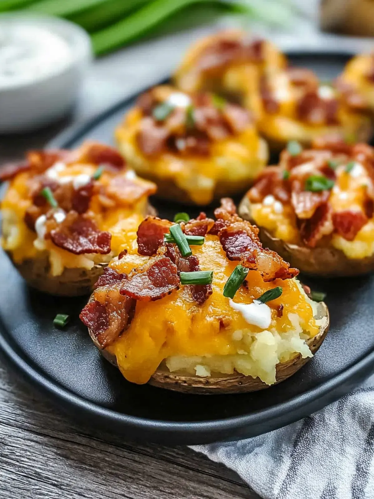 Cheesy Bacon Loaded Smashed Potatoes That Steal the Show 4 Cheesy Bacon Loaded Smashed Potatoes