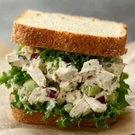 Delicious IC-Friendly Chicken Salad Sandwich with Blueberries 2 Chicken Salad Sandwich