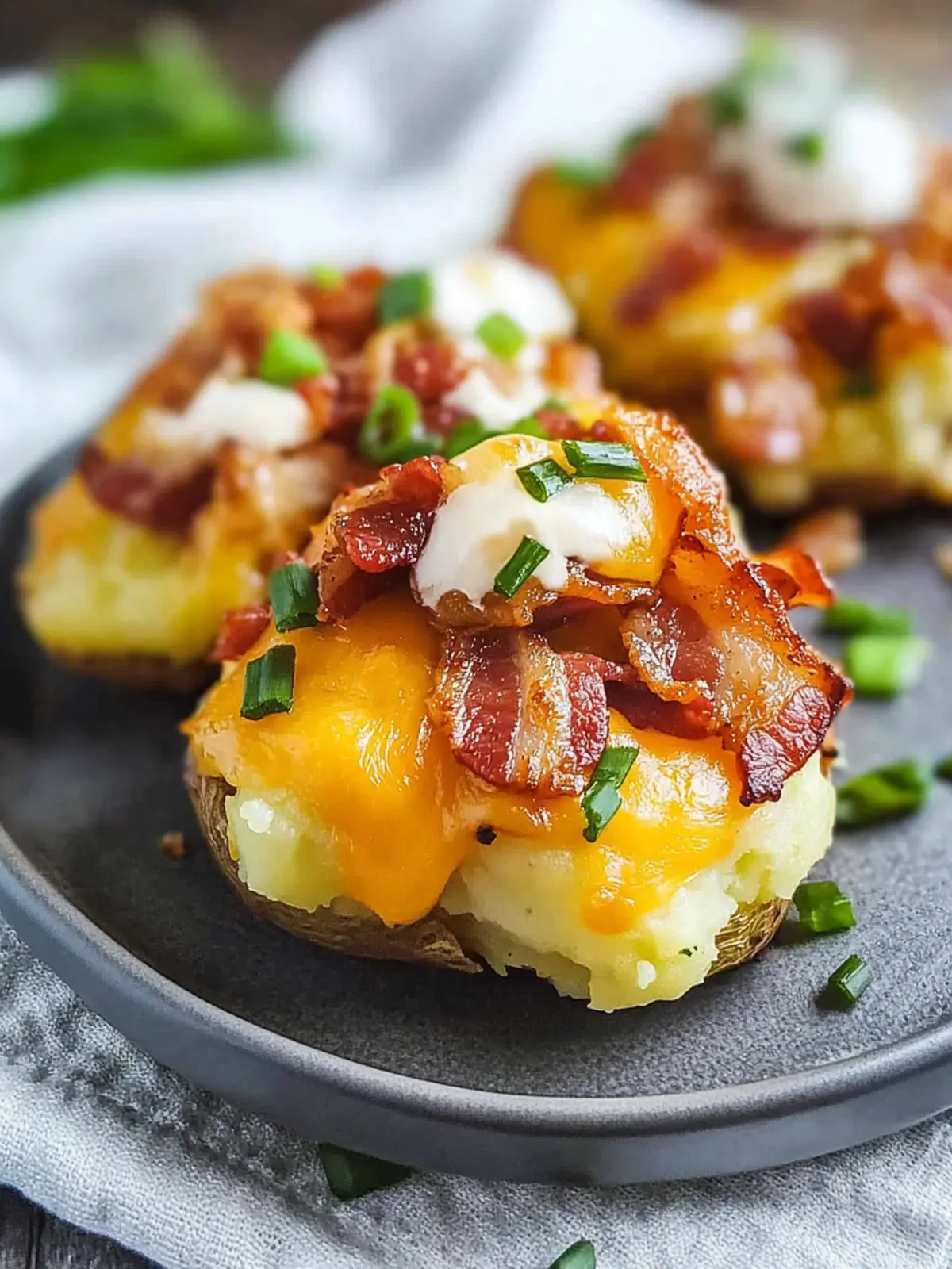 Cheesy Bacon Loaded Smashed Potatoes That Steal the Show 3 Cheesy Bacon Loaded Smashed Potatoes