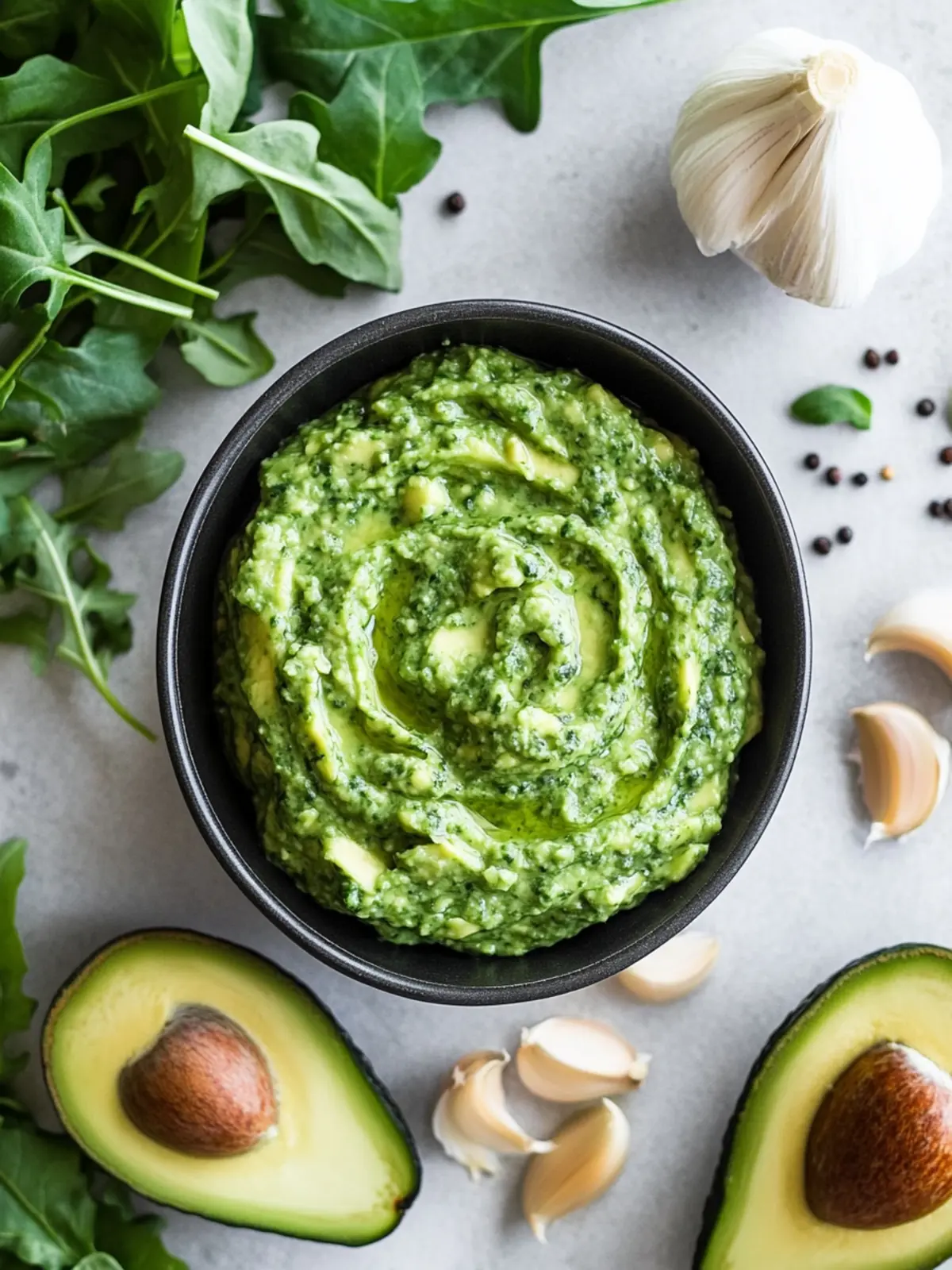 Vegan Avocado Arugula Pesto: Creamy Goodness in Minutes 2 Vegan Avocado Arugula Pesto
