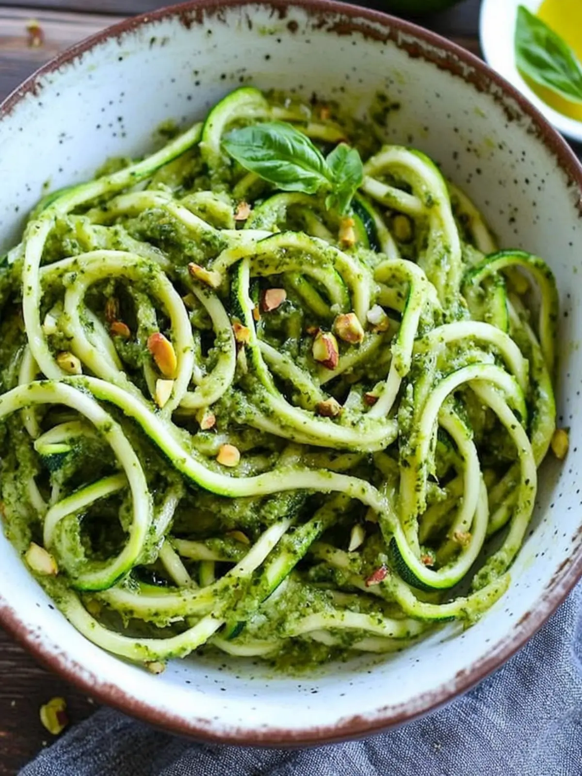 Zucchini Noodles with Pistachio Pesto in Just 15 Minutes 3 Zucchini Noodles with Pistachio Pesto