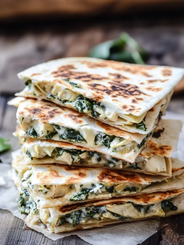 Spinach Artichoke Quesadillas