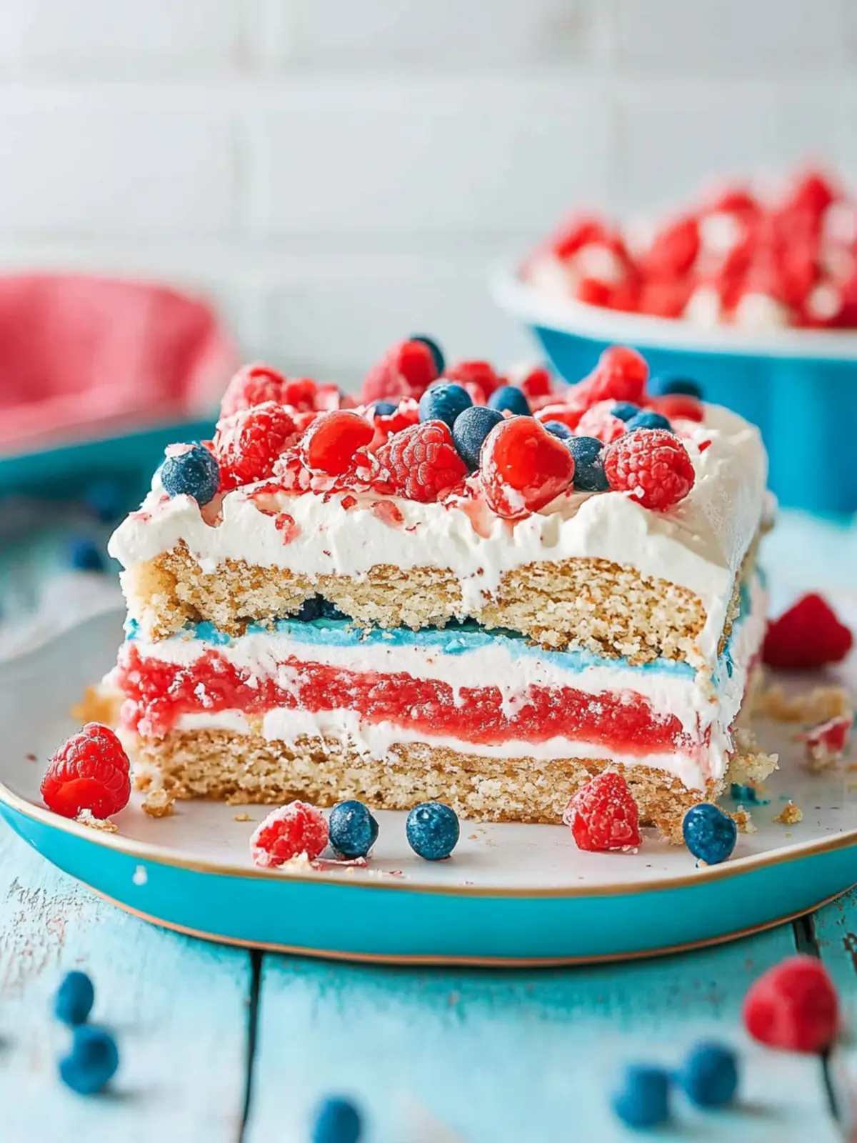 No-Bake Red, White and Blue Icebox Cake for Summer Bliss 2 No-Bake Red, White and Blue Icebox Cake